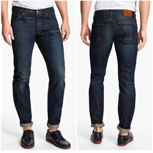 Vince Jeans Selvedge Slim Straight Dry Dark Wash Denim Pants Cotton‎ 36 X 34